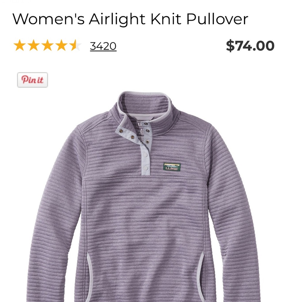 L.L.bean Women’s Airlight Knit Pullover